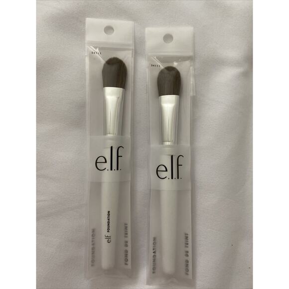 e.l.f. Foundation Brush Set of 2 Cruelty Free Vegan New in Box - Picture 8 of 8